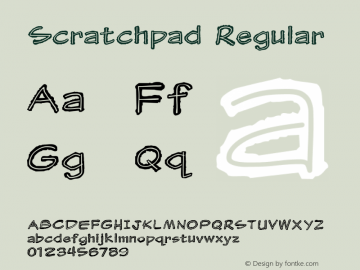 Scratchpad Regular Version 001.000 Font Sample