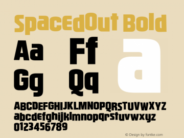 SpacedOut Bold Version 001.000 Font Sample