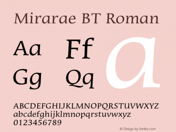 Mirarae BT Roman mfgpctt-v4.4 Dec 22 1998图片样张