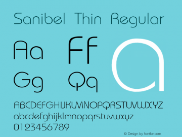 Sanibel Thin Regular Unknown Font Sample