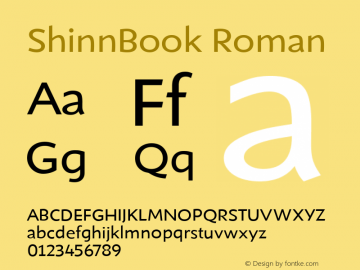 ShinnBook Roman May 18, 1993 v1.1i Font Sample