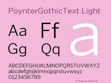Poyntergothictext Font Poyntergothictext Light Font Poyntergothictext Light Version 001 000 Font Ttf Font Heiti Font Fontke Com