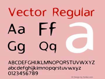 Vector Regular 001.000 Font Sample