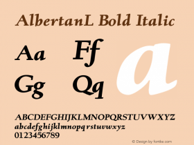 AlbertanL Bold Italic 001.000 Font Sample