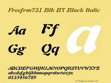 Freefrm721 Blk BT Black Italic mfgpctt-v4.4 Dec 22 1998 Font Sample
