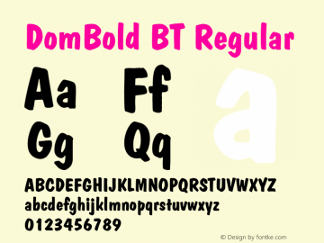 DomBold BT Regular mfgpctt-v4.4 Dec 22 1998图片样张