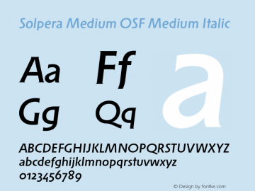 Solpera Medium OSF Medium Italic 001.000图片样张