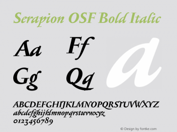 Serapion OSF Bold Italic 001.000图片样张