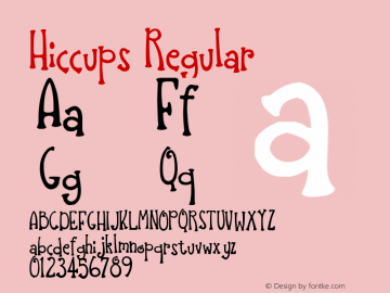 Hiccups Regular Version 1.01 May 5, 2006 Font Sample