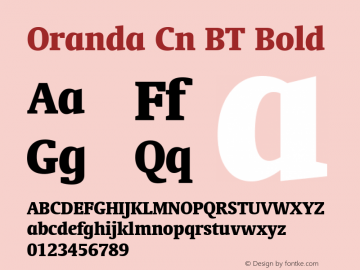 Oranda Cn BT Bold mfgpctt-v4.4 Dec 22 1998 Font Sample