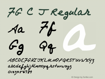 FG C J Regular Version 001.000 Font Sample