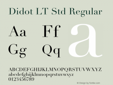 Didot LT Std Regular Version 1.040;PS 001.000;Core 1.0.35;makeotf.lib1.5.4492 Font Sample
