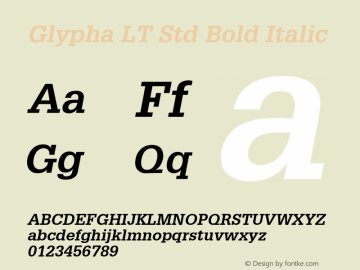 Glypha LT Std Bold Italic OTF 1.029;PS 001.004;Core 1.0.33;makeotf.lib1.4.1585图片样张