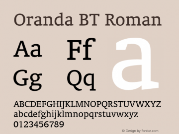 Oranda BT Roman Version 2.001 mfgpctt 4.4图片样张