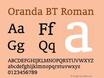 Oranda BT Roman Version 1.01 emb4-OT图片样张