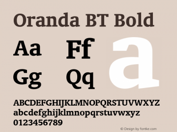Oranda BT Bold Version 1.01 emb4-OT图片样张