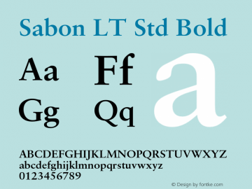 Sabon LT Std Bold Version 1.040;PS 001.001;Core 1.0.35;makeotf.lib1.5.4492图片样张