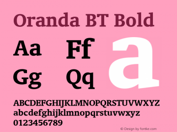 Oranda BT Bold mfgpctt-v1.59 Friday, March 5, 1993 1:52:51 pm (EST)图片样张