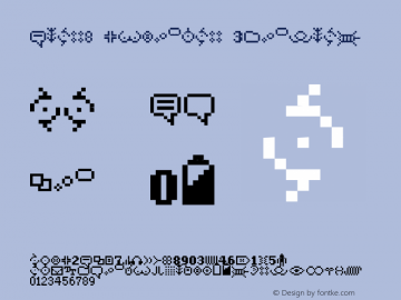 Flat8 Dingbat Regular Version 1.000 2006 initial release Font Sample