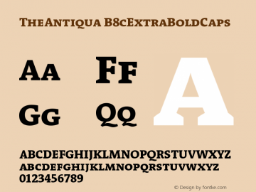 TheAntiqua B8cExtraBoldCaps Version 001.000 Font Sample