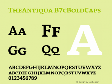 TheAntiqua B7cBoldCaps Version 001.000 Font Sample