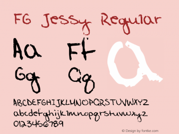 FG Jessy Regular Version 001.000 Font Sample