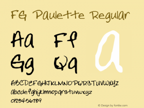 FG Paulette Regular Version 001.000 Font Sample