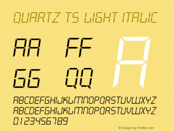 Quartz TS Light Italic Version 1.01 2006 initial release Font Sample