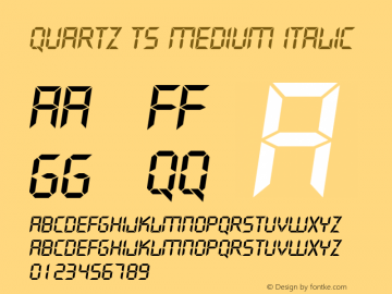 Quartz TS Medium Italic Version 1.01 2006 initial release Font Sample