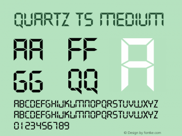 Quartz TS Medium Version 1.01 2006 initial release Font Sample