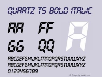 Quartz TS Bold Italic Version 1.01 2006 initial release Font Sample