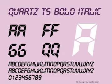 Quartz TS Bold Italic Version 1.01 2006 initial release图片样张