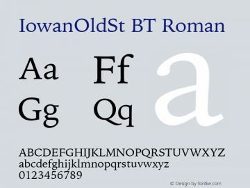 IowanOldSt BT Roman mfgpctt-v1.57 Friday, February 19, 1993 3:34:28 pm (EST)图片样张