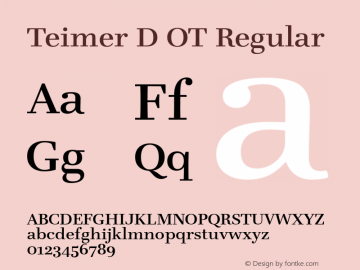 Teimer D OT Regular Version 1.000 2006 initial release Font Sample