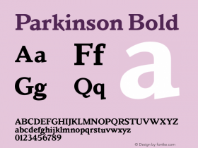 Parkinson Bold Version 1.001 2005图片样张