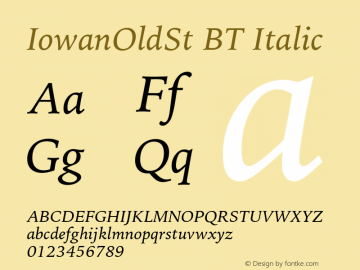 IowanOldSt BT Italic mfgpctt-v4.4 Dec 22 1998图片样张