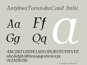 AntykwaTorunskaCond Italic Version 2.08图片样张