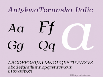 AntykwaTorunska Italic Version 2.08图片样张