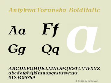 AntykwaTorunska BoldItalic Version 2.08图片样张