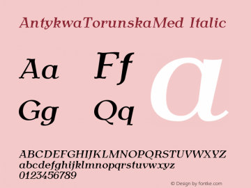 AntykwaTorunskaMed Italic Version 2.08图片样张