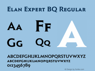 Elan Expert BQ Regular 001.000 Font Sample