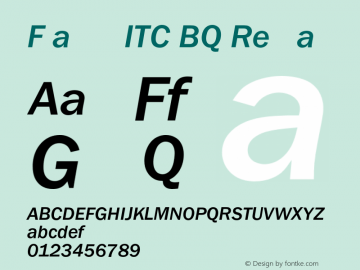 Franklin ITC BQ Regular 001.000 Font Sample