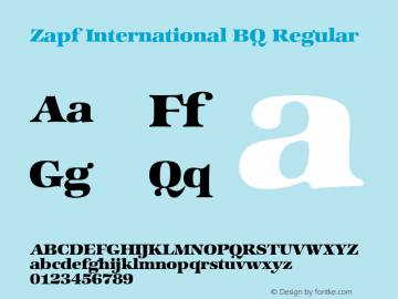 Zapf International BQ Regular 001.000 Font Sample