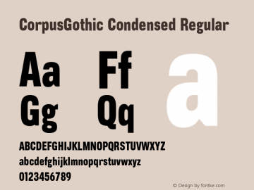 CorpusGothic Condensed Regular 001.000图片样张