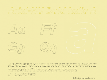Arial-HU Bold Italic A 1.000 Font Sample