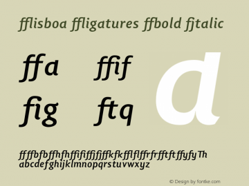 Lisboa Ligatures Bold Italic 001.000 Font Sample