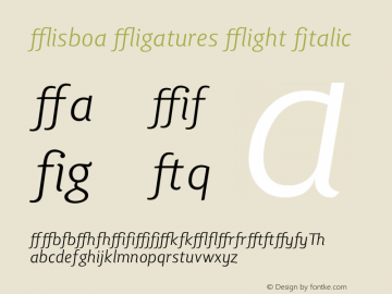 Lisboa Ligatures Light Italic 001.000 Font Sample