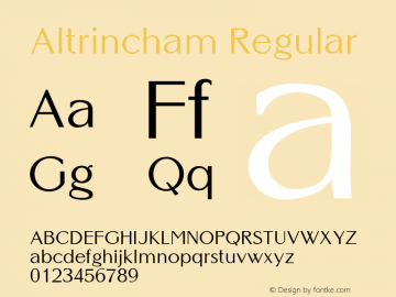 Altrincham Regular Version 1.000;PS 1.10;hotconv 1.0.38图片样张