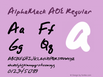 AlphaMack AOE Regular Version 001.000  Font Sample