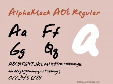 AlphaMack AOE Regular Version 001.000 Font Sample